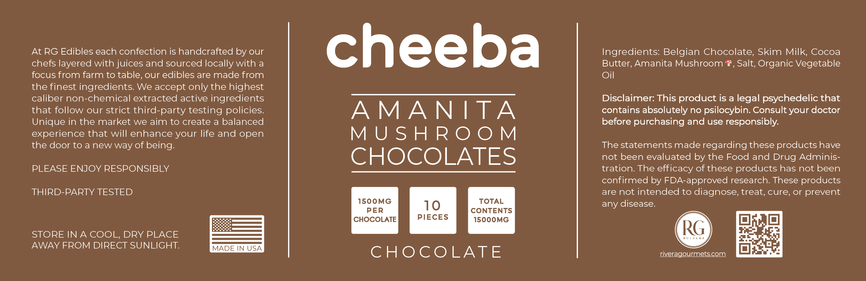 Cheeba 1500mg Amanita Mushroom Chocolates - Image 2