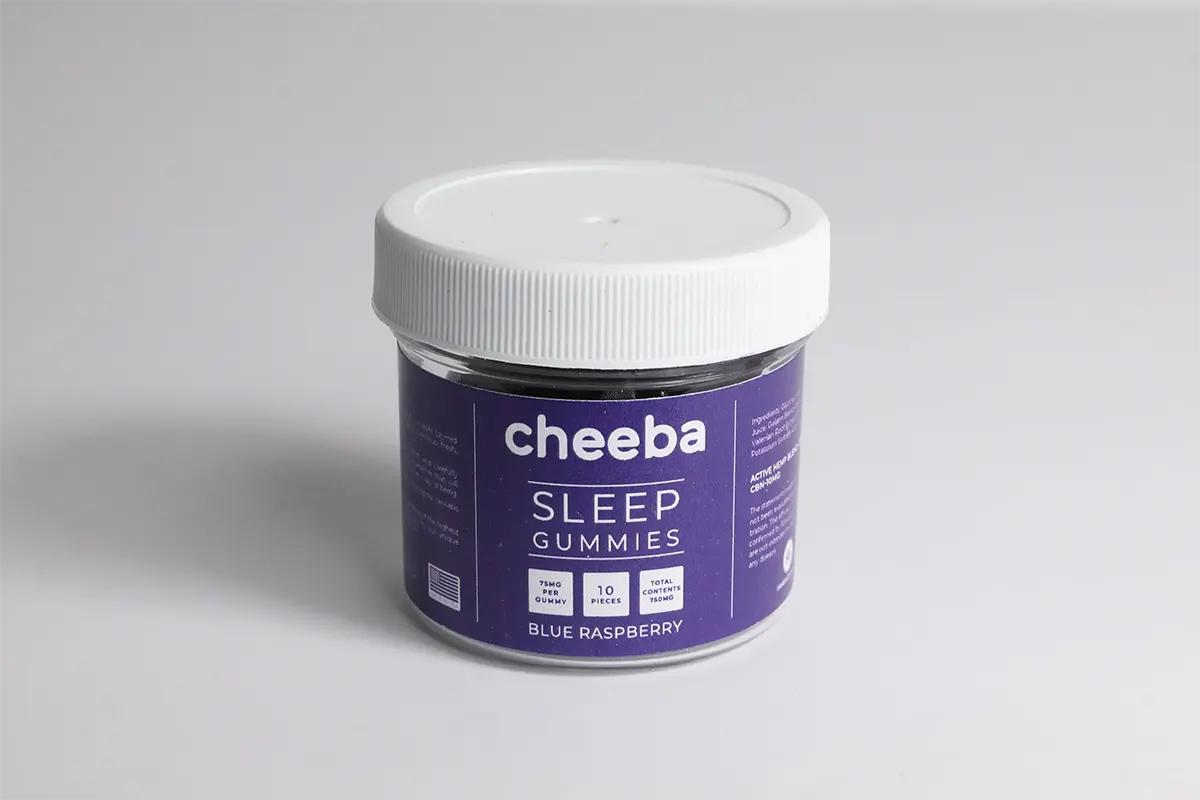 Cheeba 75mg Blue Raspberry Sleep Gummies 10 Count Container